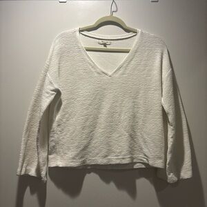 Madewell Women's V-Neck Sweater in Cream